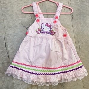 Hello Kitty Toddler Girls Overall Light Pink Dress Size 1